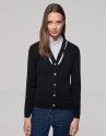 Chaqueta canalé negra manga larga
