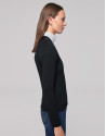 Chaqueta canalé negra manga larga