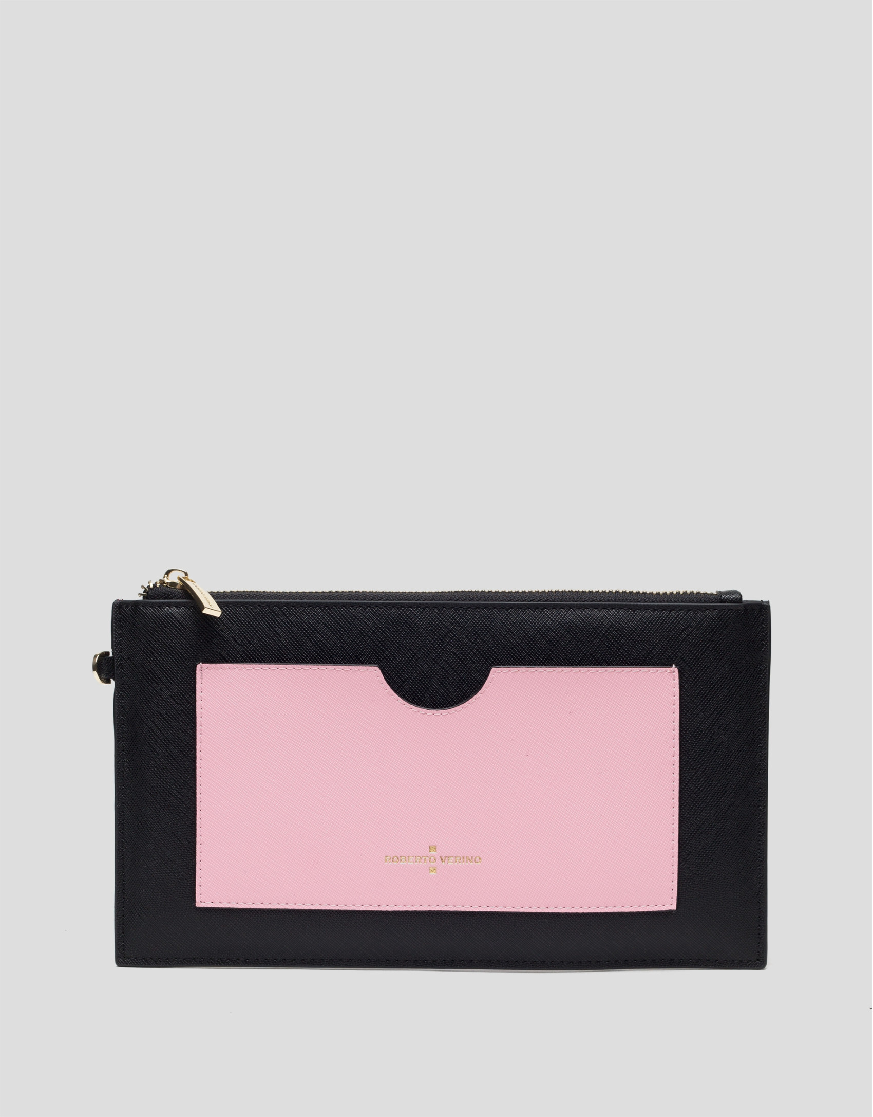 Saffiano leather Orchidees flat wallet