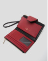 Three colors saffiano leather Orchidees double wallet