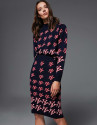 Blue knit midi RV jacquard skirt 