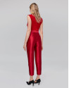 Pantalón tobillero seda rojo