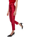 Pantalón tobillero seda rojo