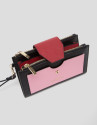 Three colors saffiano leather Orchidees double wallet