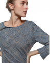 Vestido midi cuadro de gales gris