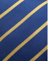Corbata seda azul con rayas amarillas