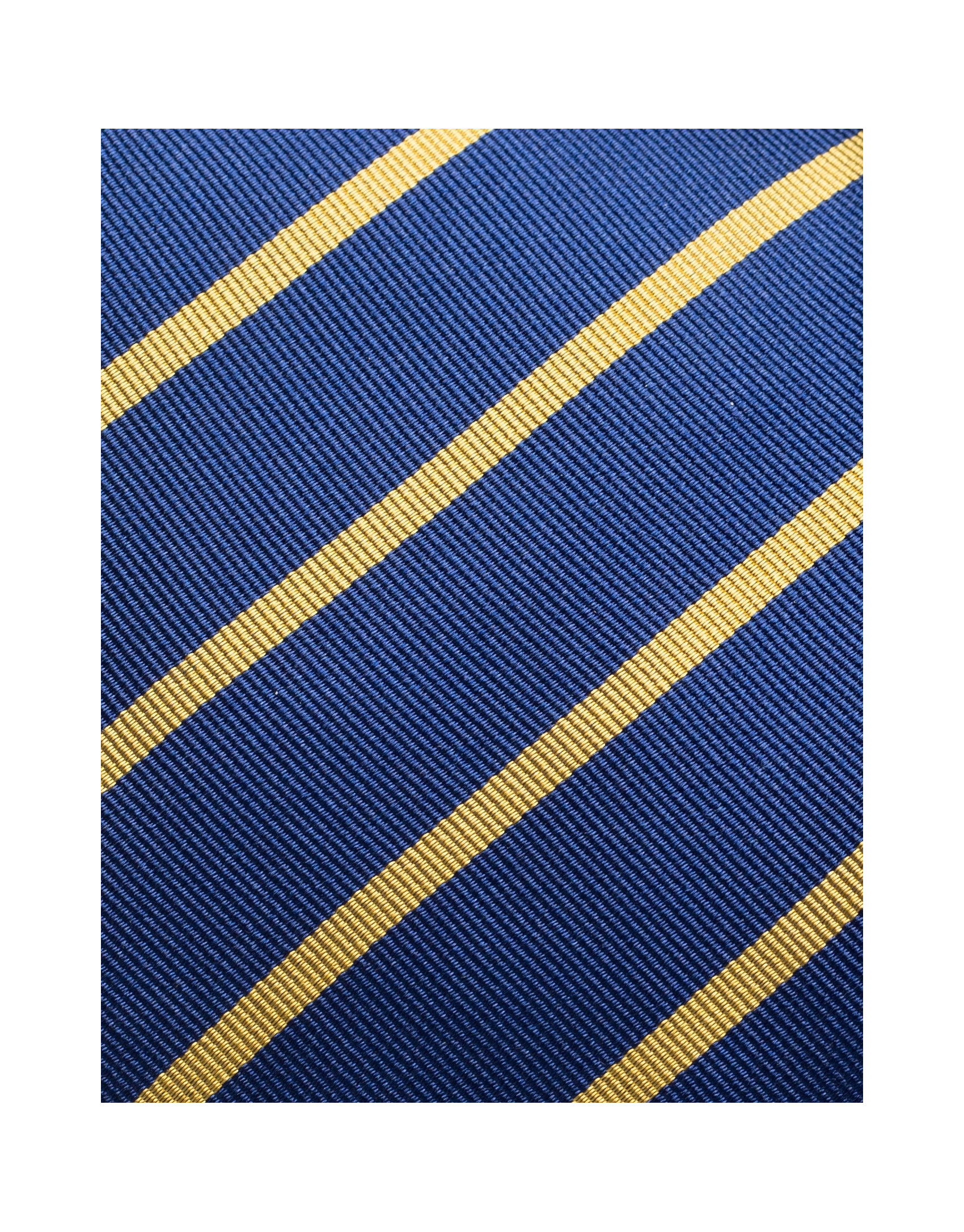 Corbata seda azul con rayas amarillas