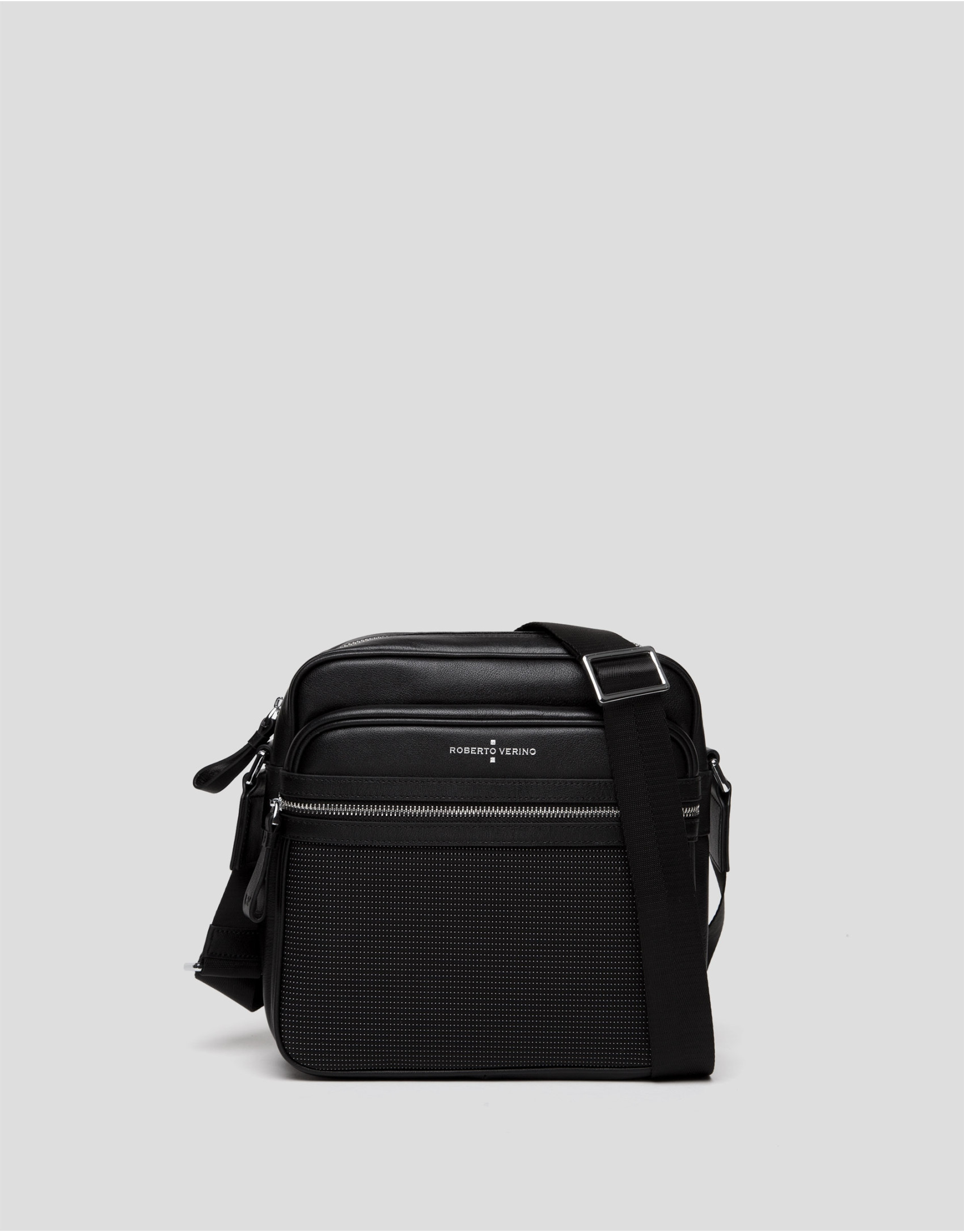 Black nylon two-part shoulder bag