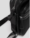 Black nylon two-part shoulder bag