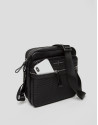 Black nylon two-part shoulder bag