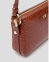 Brown alligator Trèsse shoulder bag