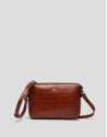 Brown alligator Trèsse shoulder bag