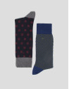 Pack of herringbone and polka dot socks