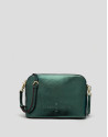 Green shiny leather shoulder bag
