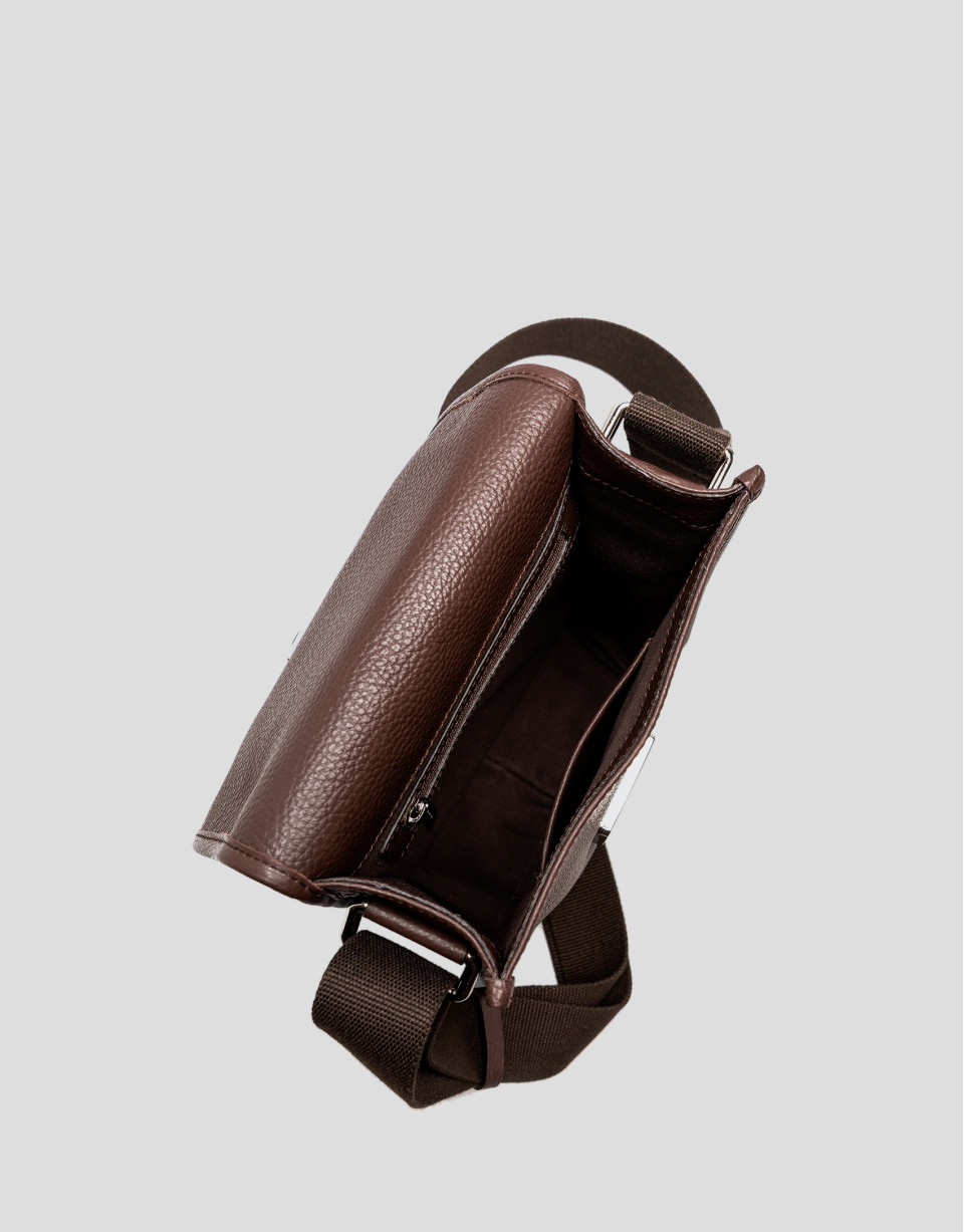 Men's brown leather shoulder bag