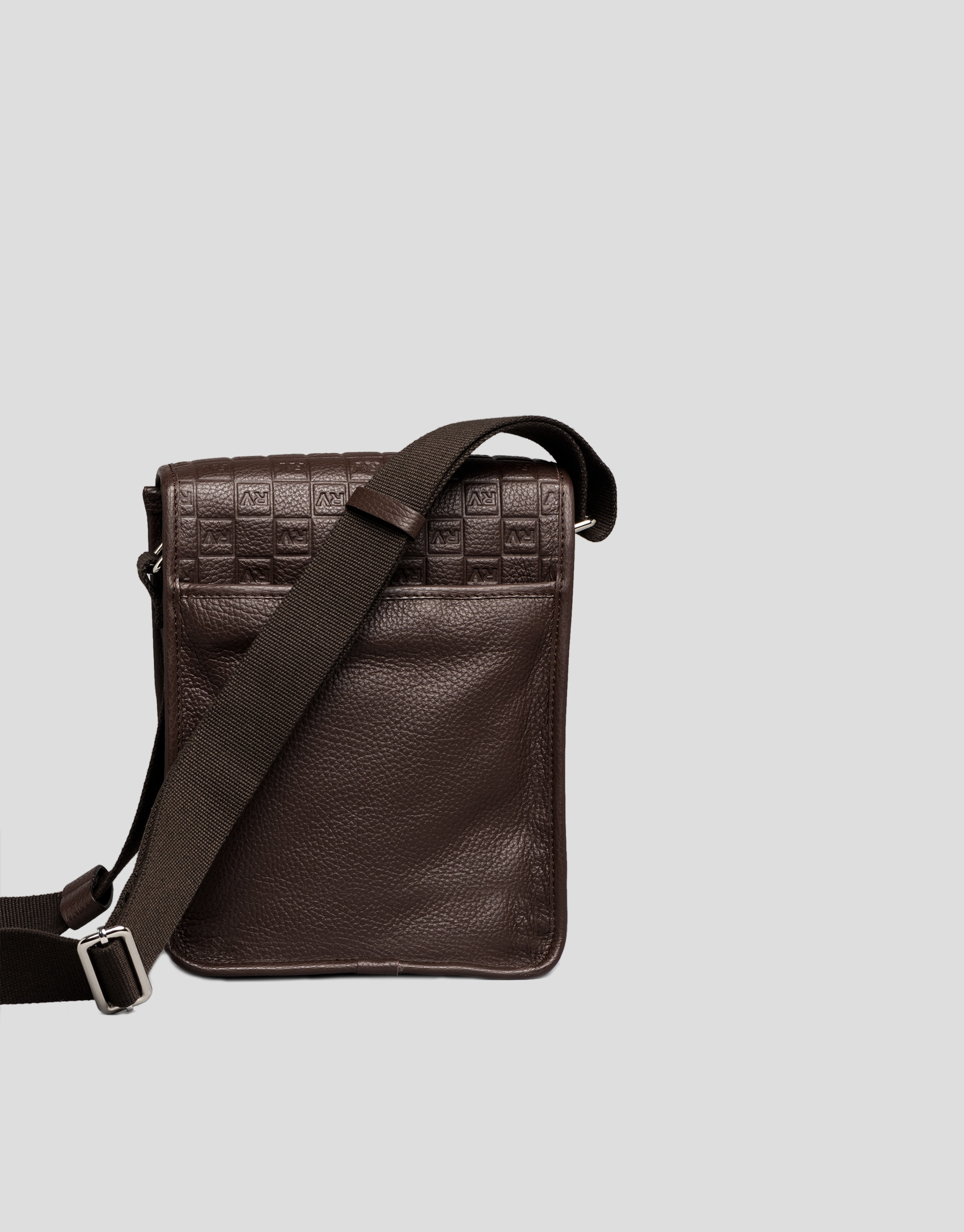 Men's brown leather shoulder bag
