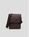 Men's brown leather shoulder bag
