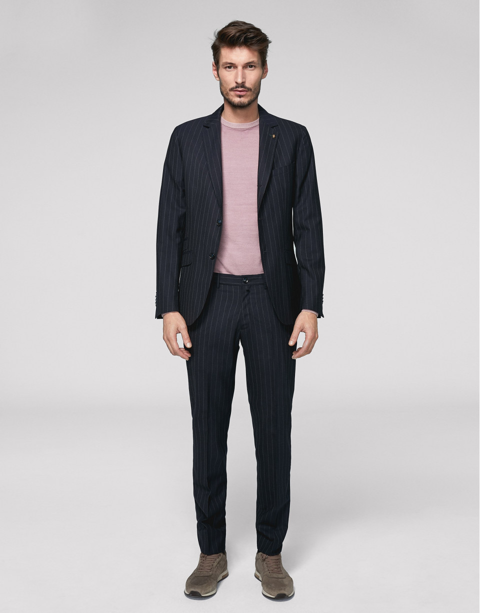 Navy blue pinstripe chino separate