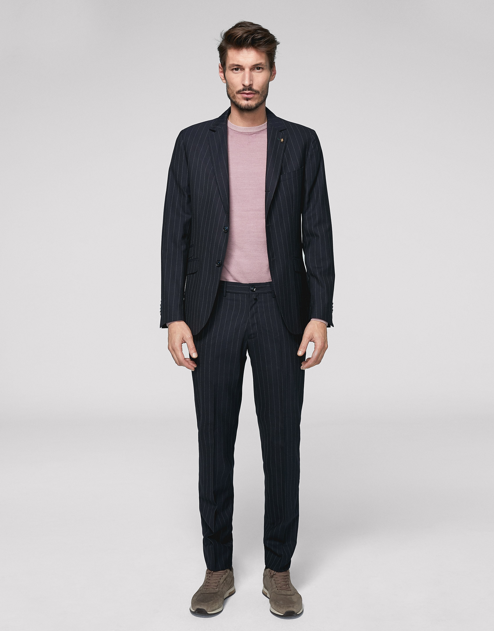 Navy blue pinstripe chino separate