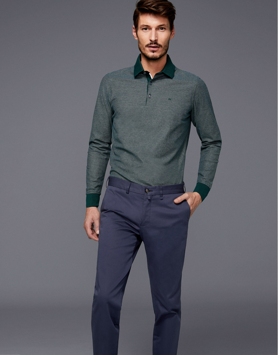 Medium blue cotton chino pants