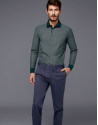 Medium blue cotton chino pants