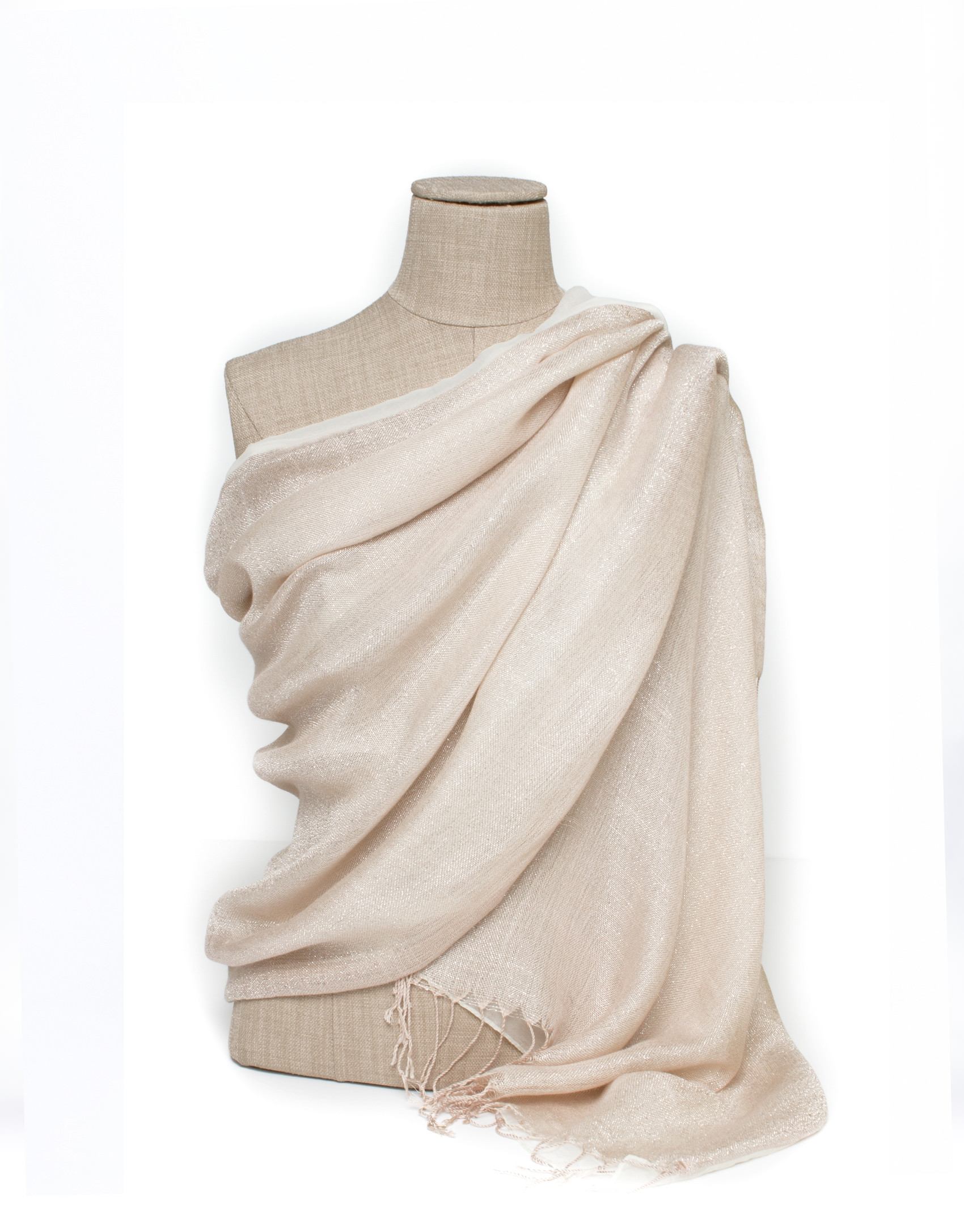 Foulard doble capa en tonos beige