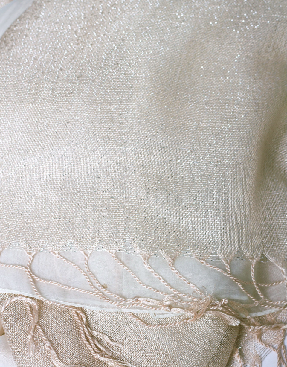 Foulard doble capa en tonos beige