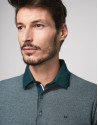 Green and white polo shirt