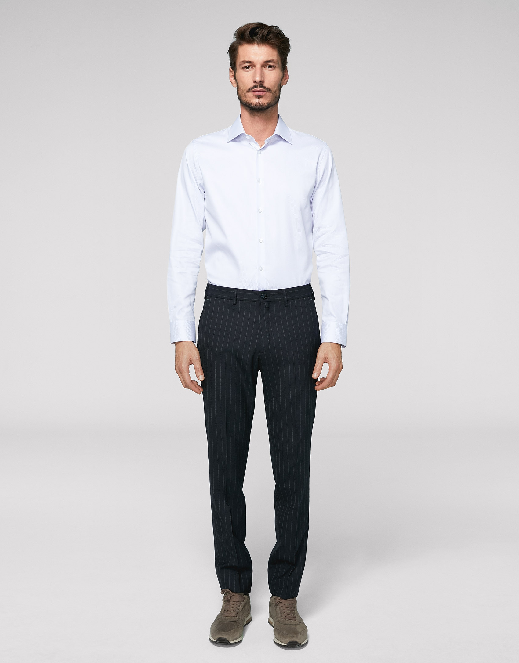 Navy blue pinstripe chino separate
