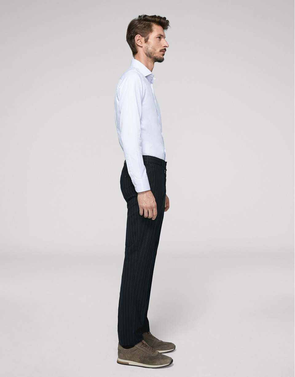 Navy blue pinstripe chino separate