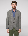 Americana bolsillo de parche gris
