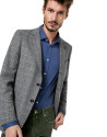 Gray sport jacket with patch pocket