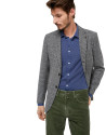 Americana bolsillo de parche gris