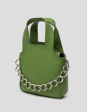 Green leather Claude mini shoulder bag