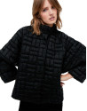 Short black quilted jacket