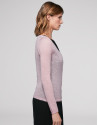 Pink cardigan with V-neck