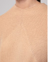 Jersey hombro acanalado color avellana