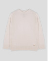 Vanila wool sweater with ribbed shoulders