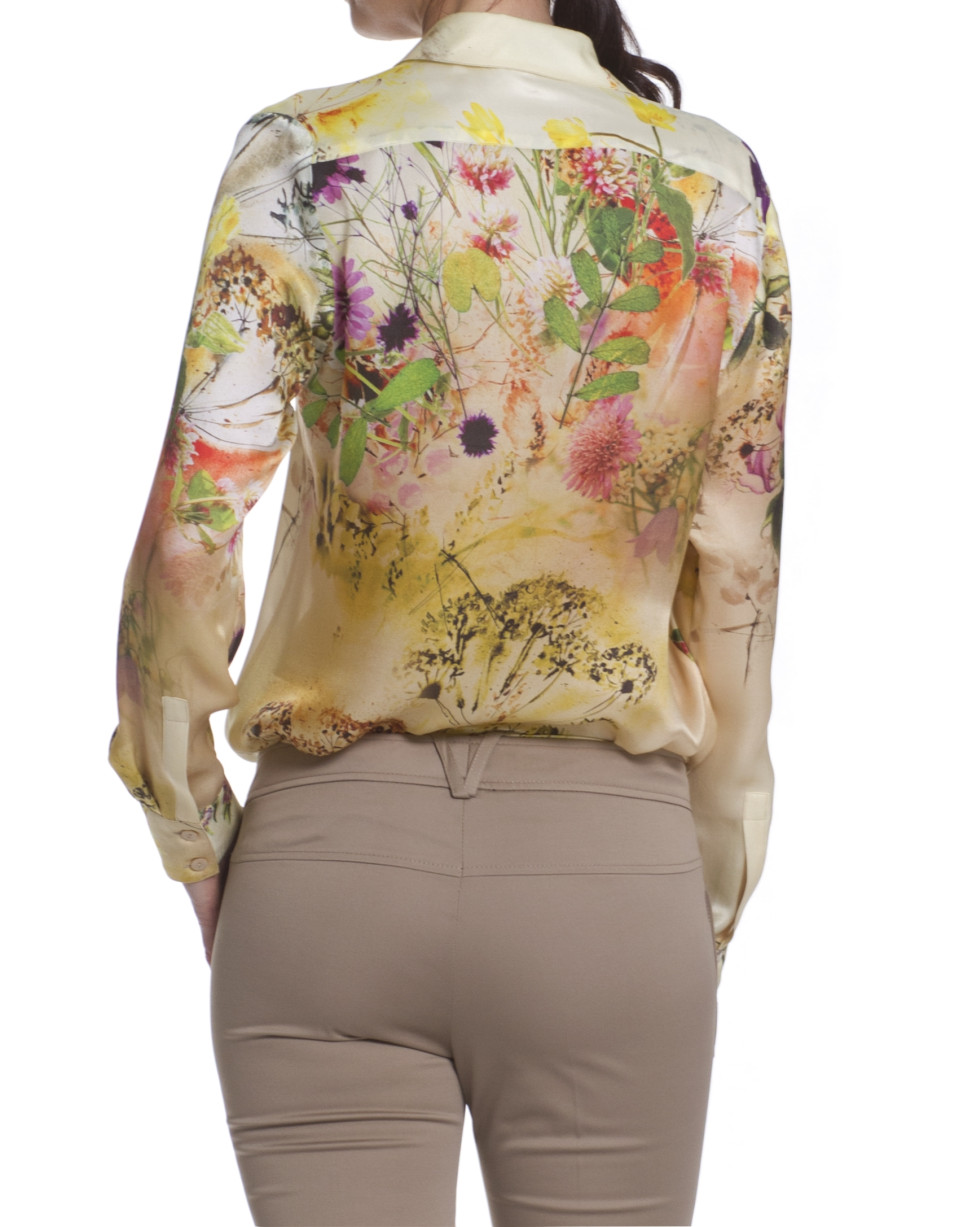 Long sleeve silk shirt 