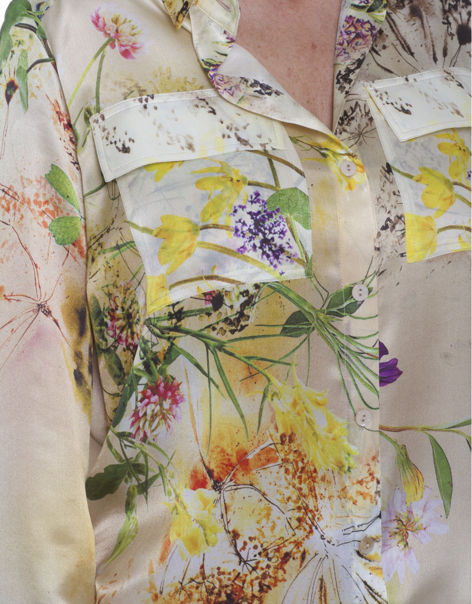 Long sleeve silk shirt 