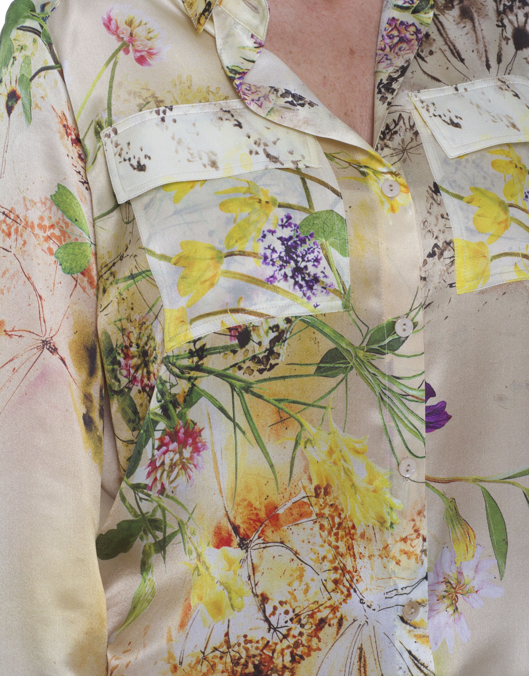 Long sleeve silk shirt 