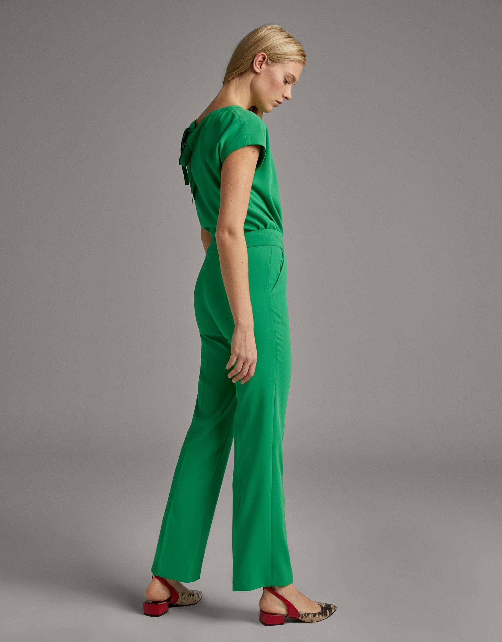 Pantalón recto verde