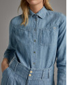 Camisa masculina estilo denim azul
