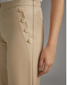 Pantalón pierna ancha y cintura alta vainilla