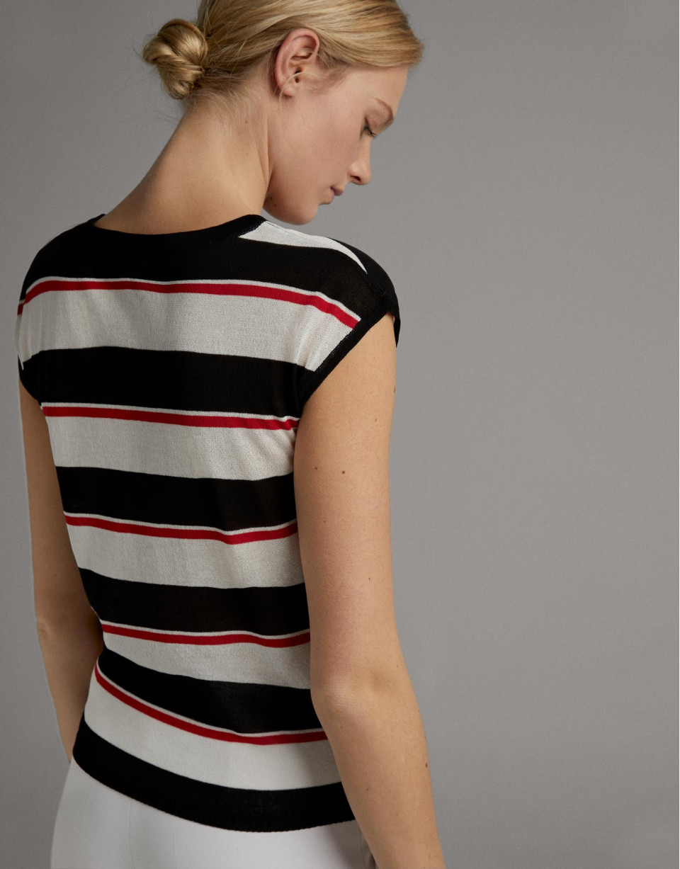 Jersey rayas crudo y rojo