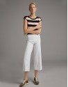 Pantalón pierna ancha y cintura alta blanco