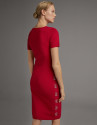 Vestido midi de punto rojo con jacquard RV en lateral