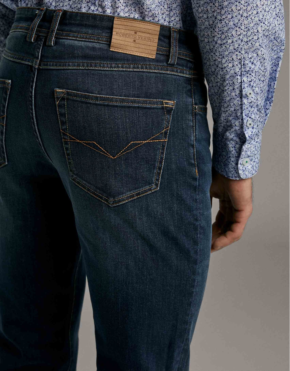Pantalón vaquero azul stone washed - Hombre | Roberto Verino