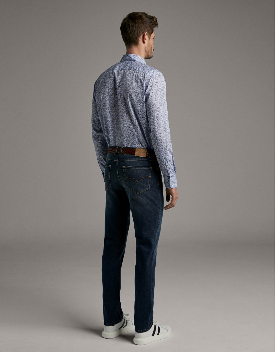 Blue stone-washed jeans - Man - SS2020 | Roberto Verino