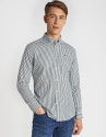 Khaki striped sport shirt - Man - AW2020 | Roberto Verino